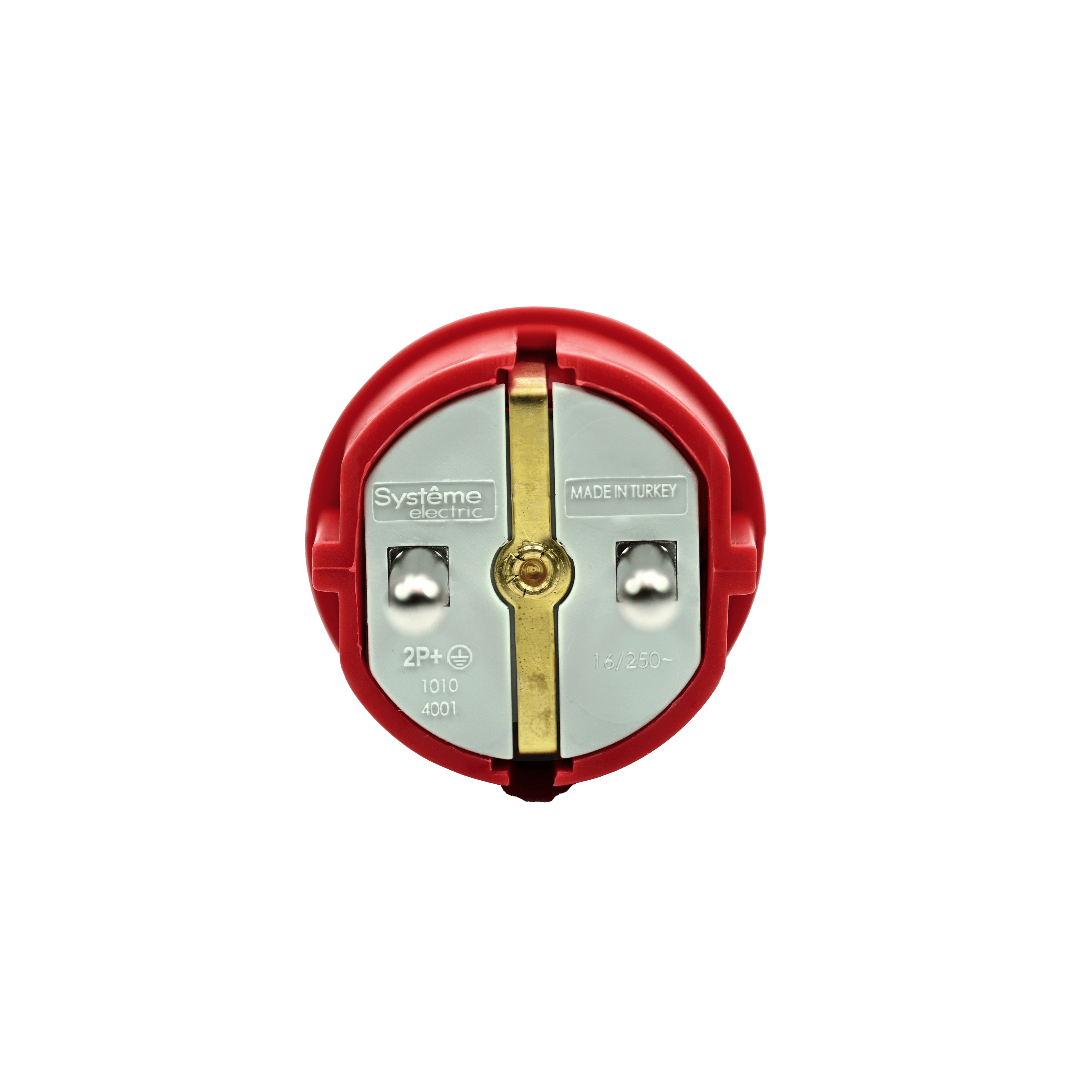 Systeme Electric MultiSet Красная Вилка 2К+З прямая каучуковая 16А/250В IP44 — миниатюра 3