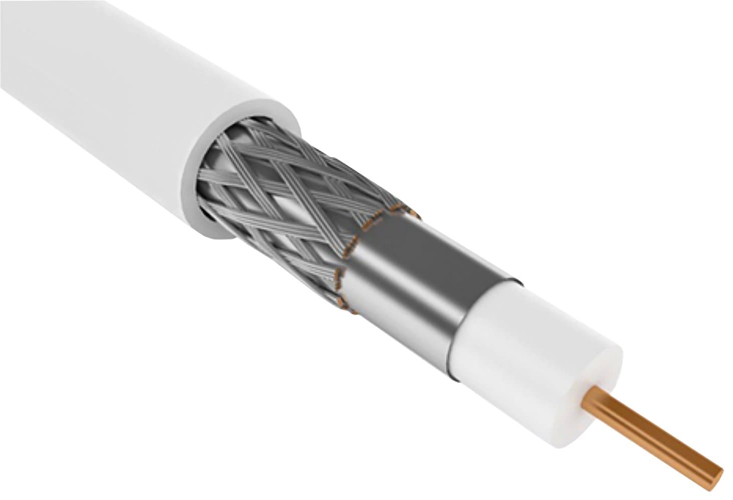 IEK Каб. коаксиал. медный RG6 75Ом FPE PVC бел. (300м) GENERICA CC3-R6F1-111-300-G