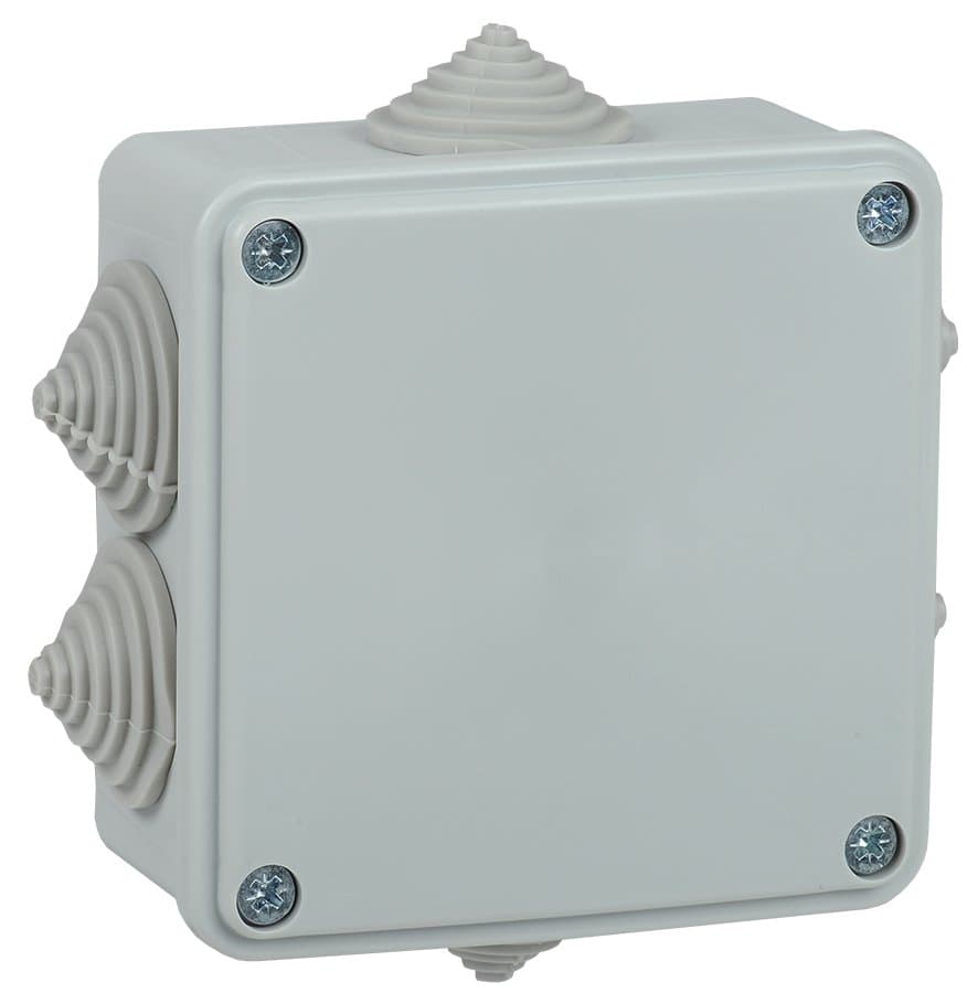 IEK Коробка расп. КМ для о/п 100х100х45мм IP44 6 вводов (7035)