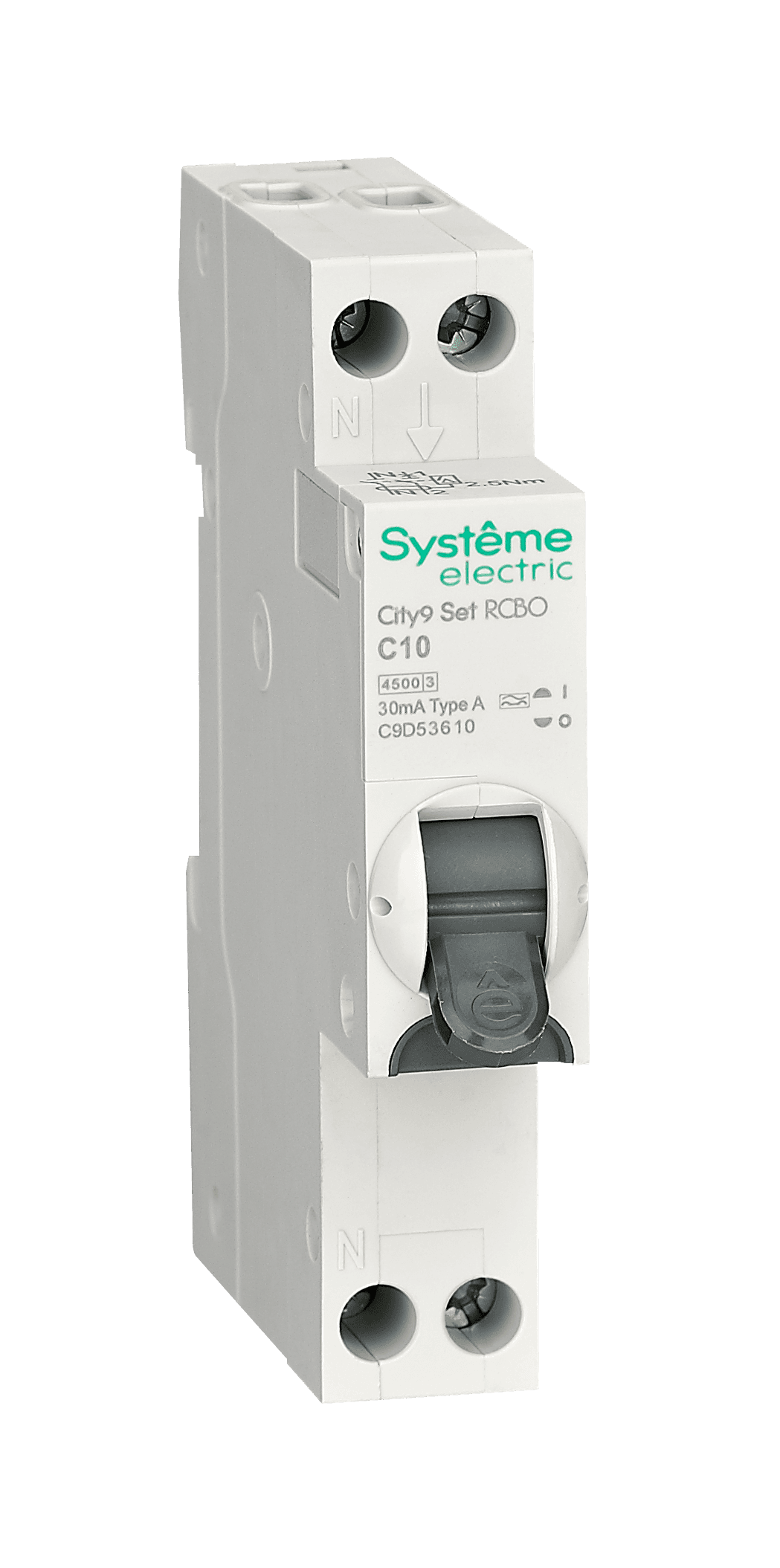 Systeme Electric City9 АВДТ 1П+Н C10 4500A 30мА A 18мм