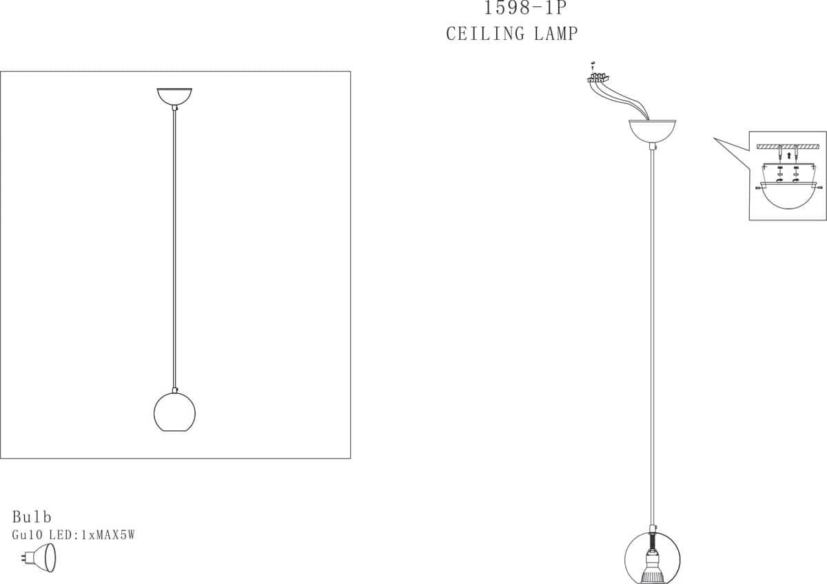 Favourite Giallo Хром Люстра 1*GU10LED*4W (в комплекте) 1598-1P — миниатюра 2