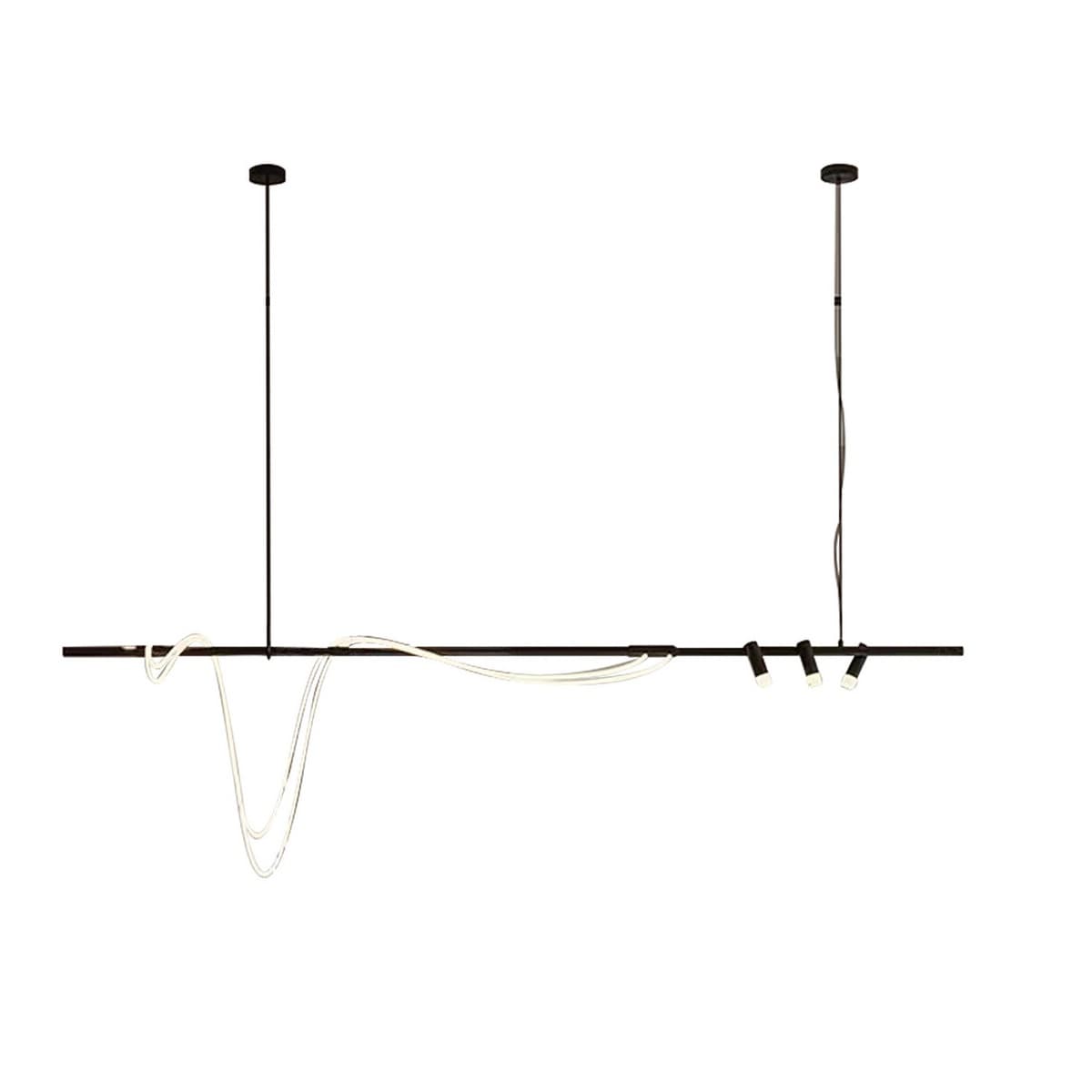 Kink Light 08039-180A,19 Подвес Кайли черный L182 h120 Led 2*60W+GU10 3*3W(4000K)