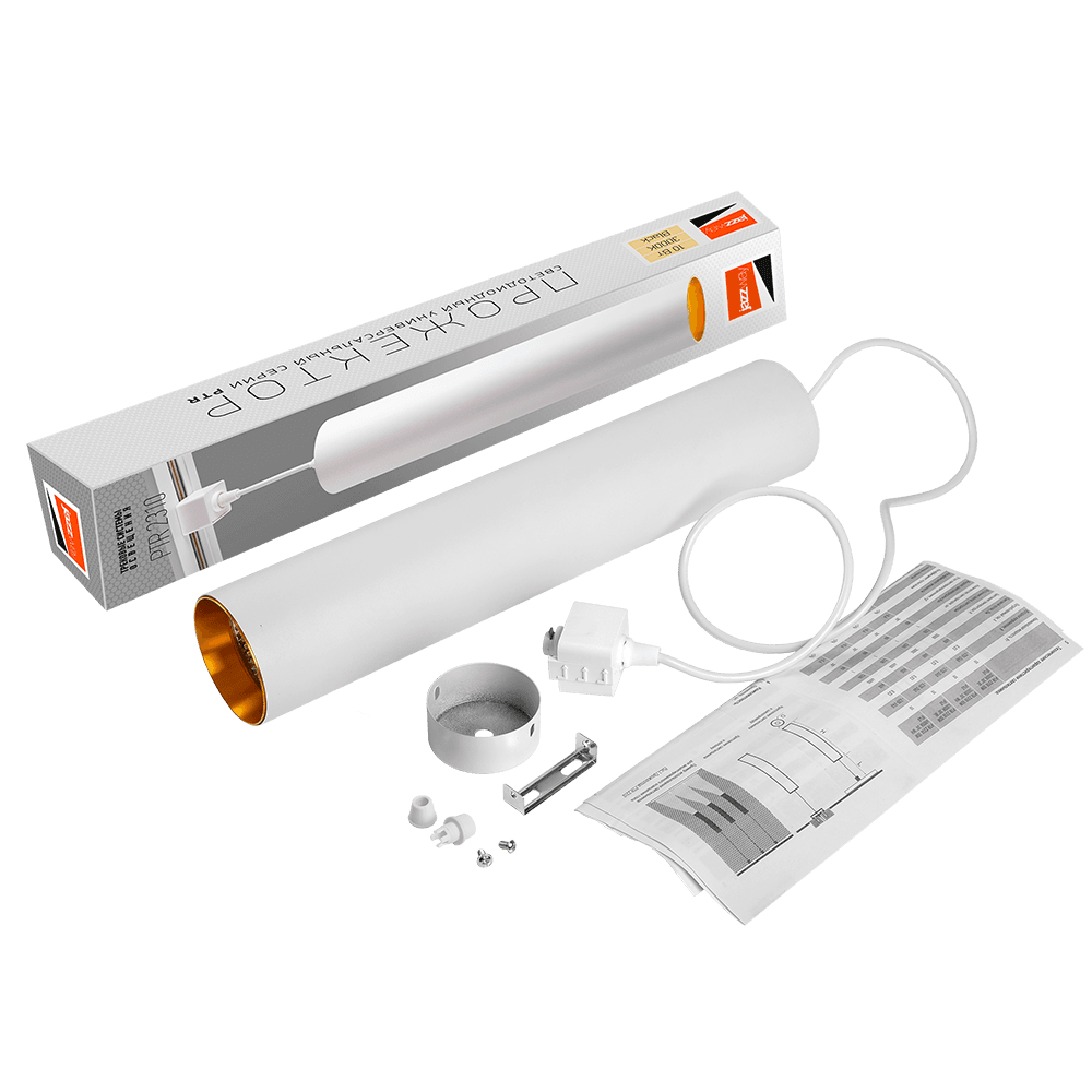 Jazzway PTR 2310 10w 3000K 30° WH 400мм на подвесе 1м IP40 .5035379 — миниатюра 2