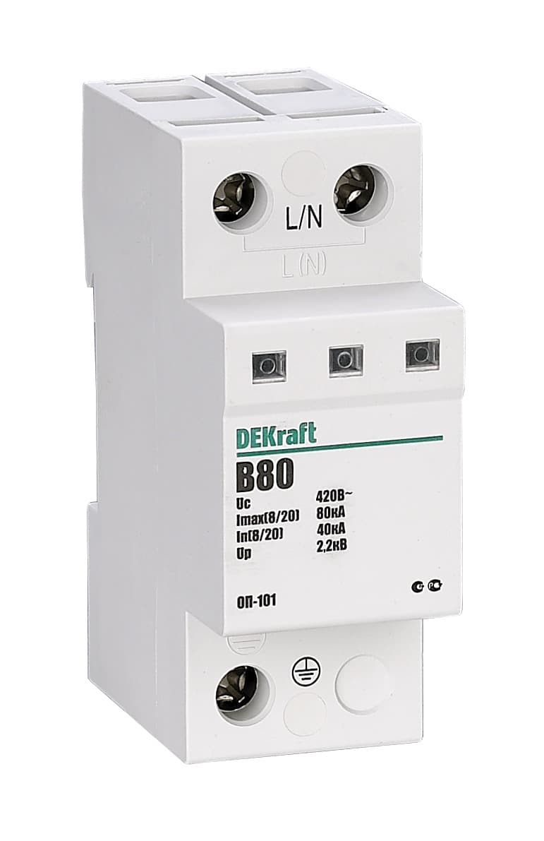 Dekraft Ограничитель перенапряжений 1P 80кА класс B 440В — миниатюра 2