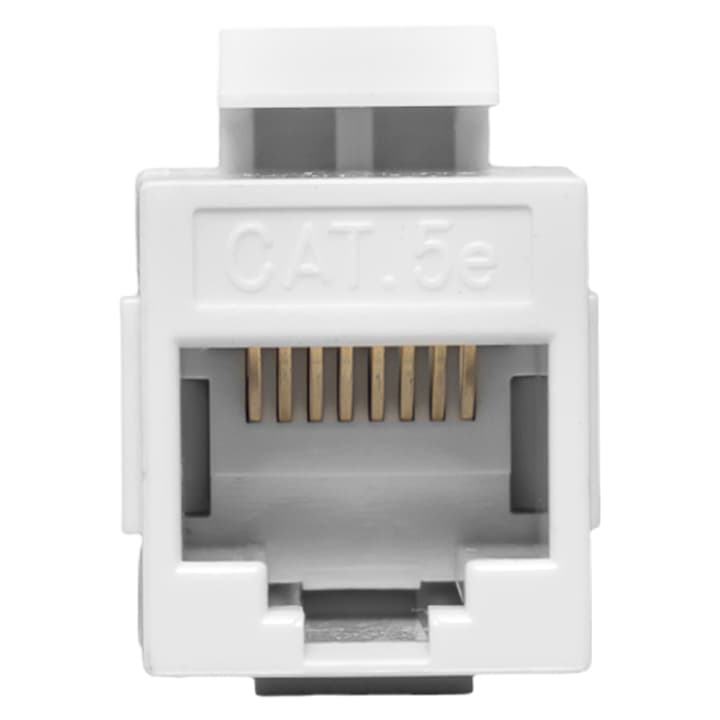 EKF Адаптер проходной TERACOM Cat.5E неэкранированный RJ45-RJ45 тип Keystone белый