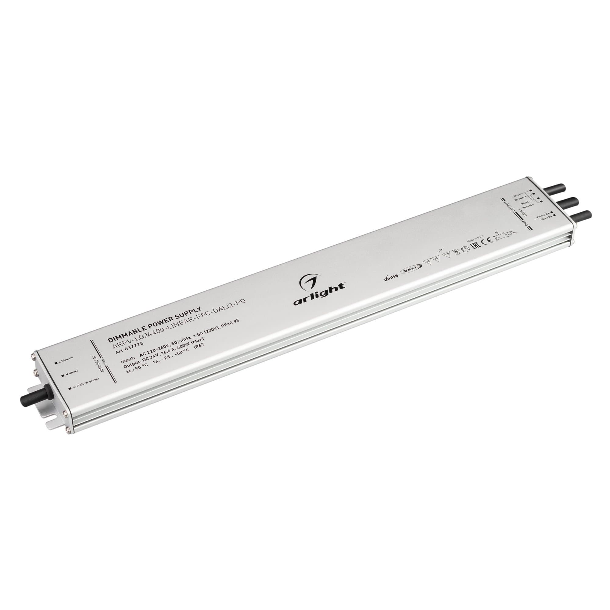 Arlight Блок питания ARPV-LG24400-LINEAR-PFC-DALI2-PD (24V, 16.7A, 400W) (IP67 Металл, 5 лет) 037775 — миниатюра 1