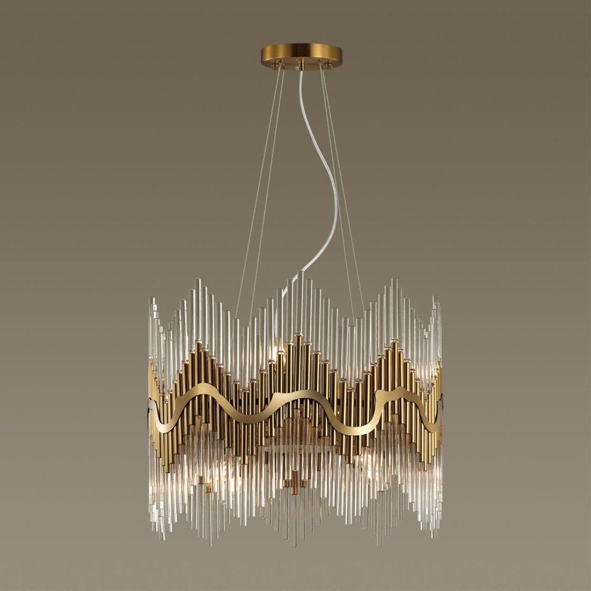 Odeon Light 4983/8 HALL ODL22 379 бронзовый/стекло Люстра E14 8*40W SAVIKIA — миниатюра 4