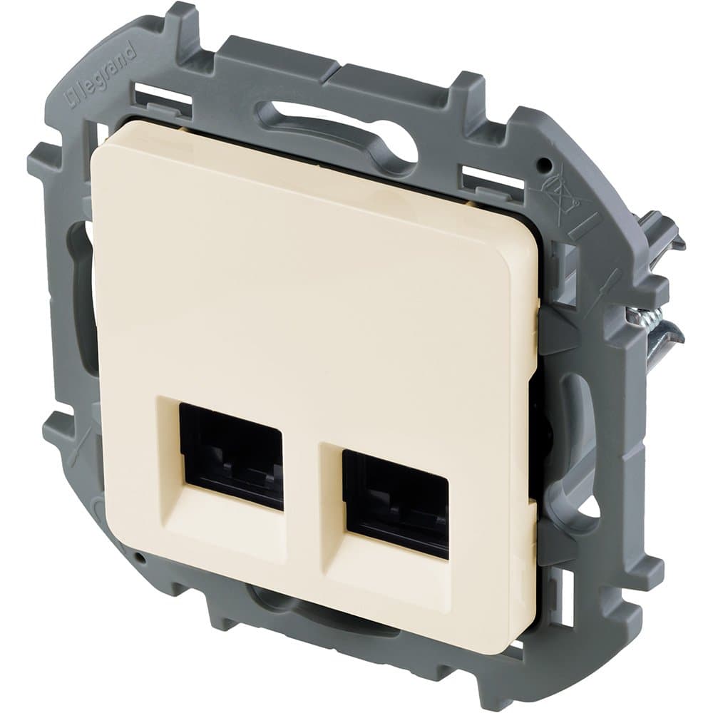 Legrand INSPIRIA Слоновая кость Двойная розетка RJ 45 - категория 6 - UTP 673841 — миниатюра 3