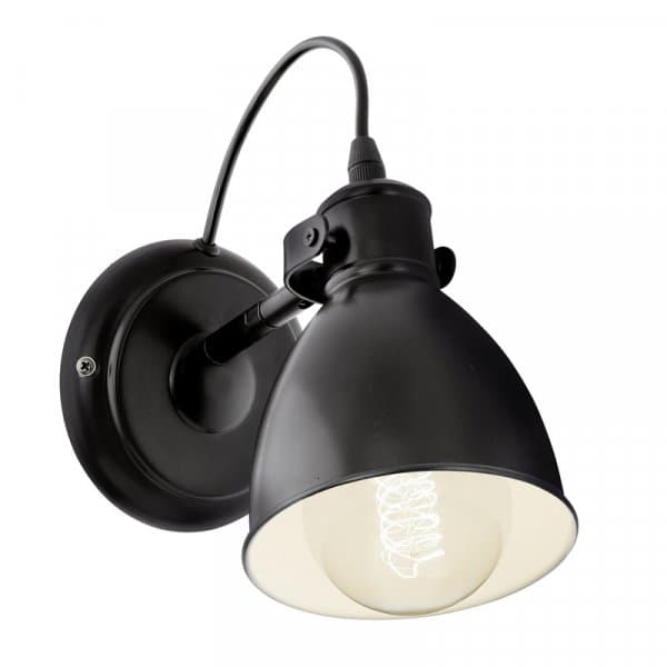 Eglo Бра PRIDDY, 1х40W (E27), L130, H215, сталь, черный 49468