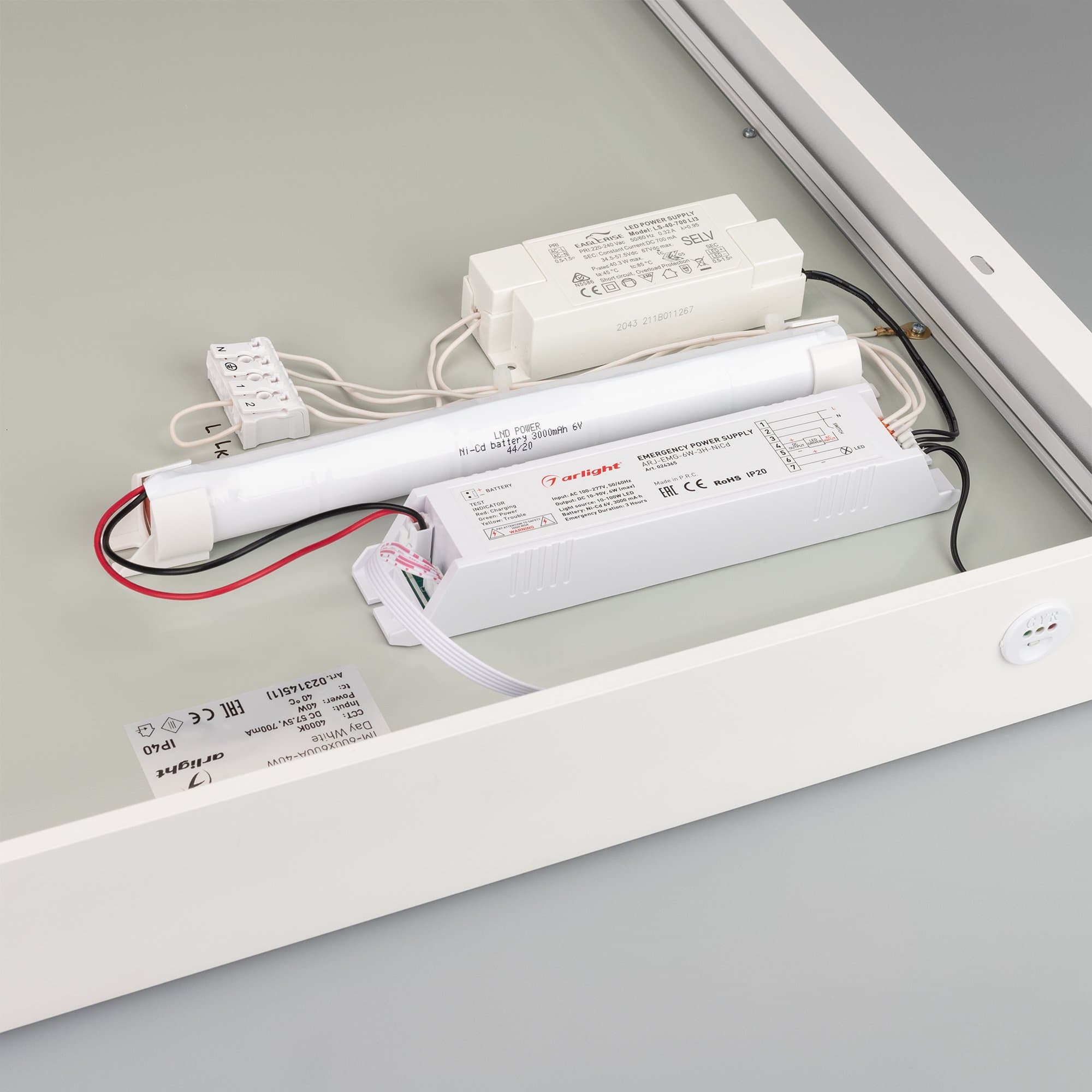 Arlight Панель IM-EMERGENCY-2H-S600x600-45W Warm3000 (WH, 120 deg, 230V) (IP40 Металл, 2 года) 034934 — миниатюра 2