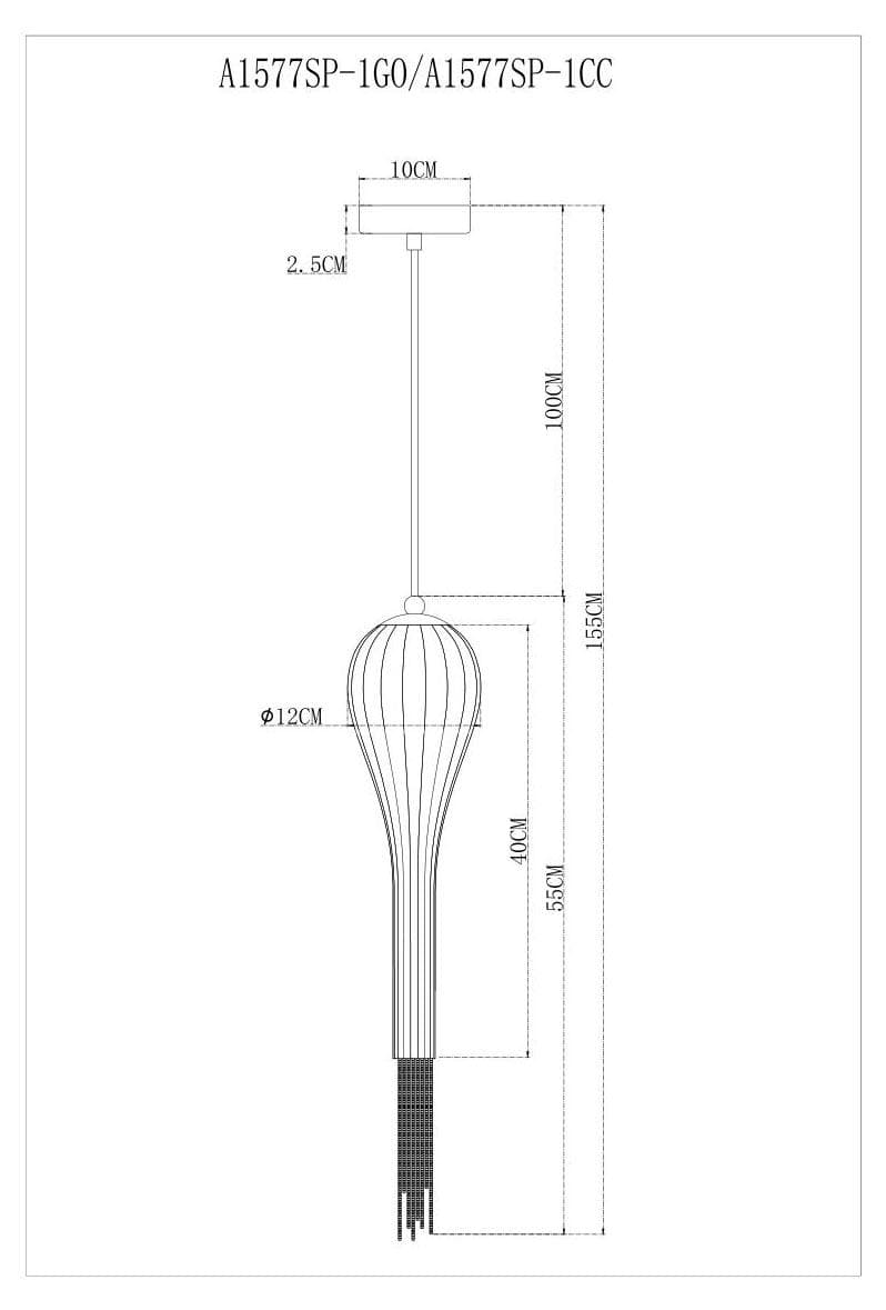 Arte Lamp A1577SP-1GO Подвесы — миниатюра 3