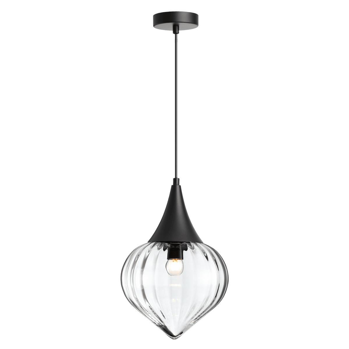 Odeon Light 4951/1 PENDANT ODL22 241 черный/прозрачный/стекло Подвес E27 1*60W KESTA — миниатюра 2