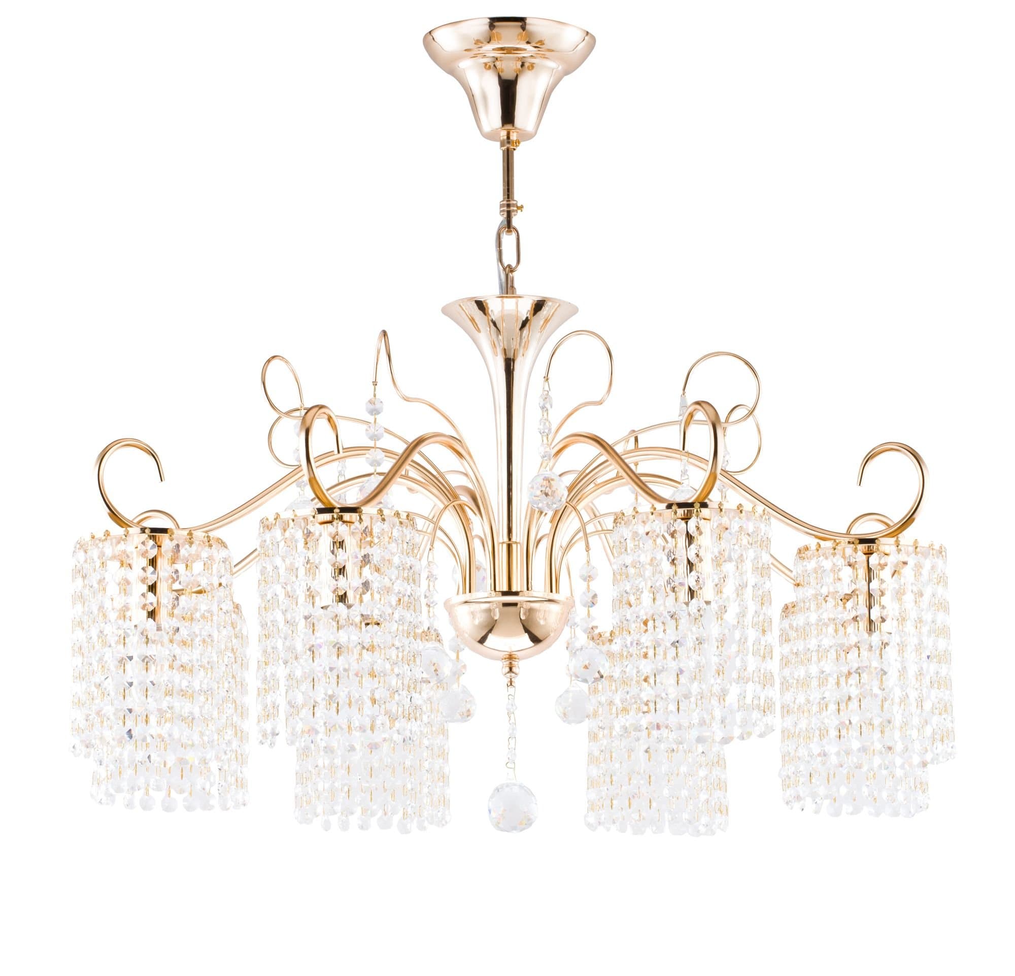 Freya Crystal Leona Золото Люстра E14 40W FR1127-PL-08-G — миниатюра 2