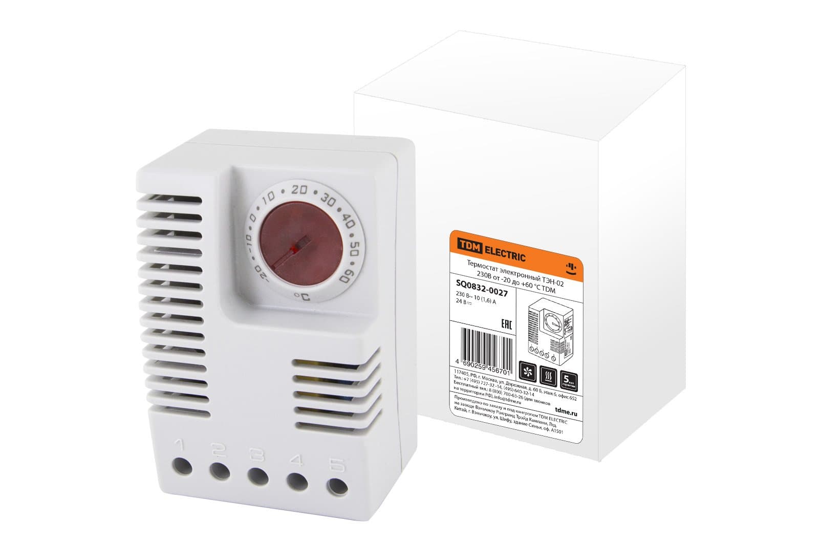 TDM Термостат электронный ТЭН-02 230В от -20 до +60°C SQ0832-0027