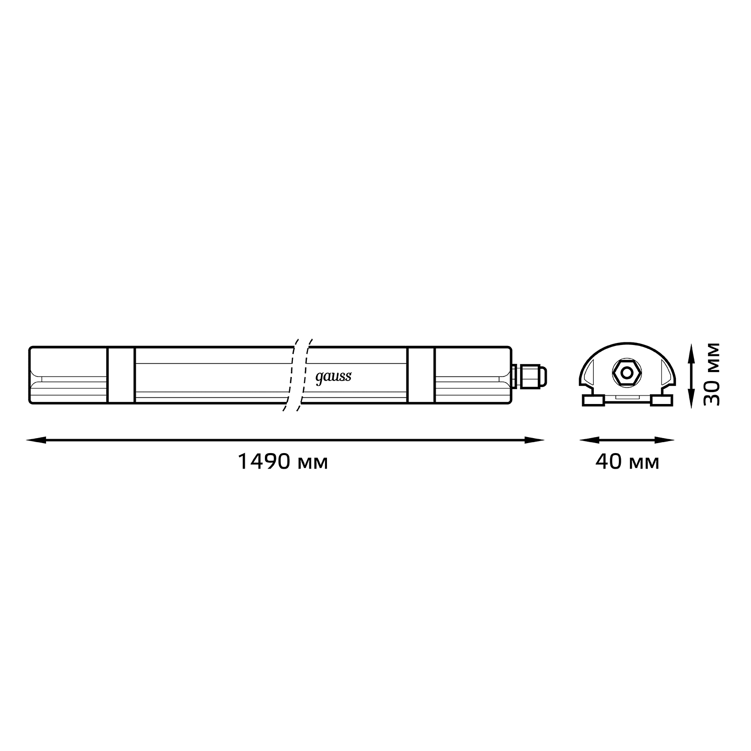 Gauss Светильник линейный ULTRACOMPACT 45W 4500lm 4000K 185-265V IP65 1490*40*30мм LED 143426245 — миниатюра 2