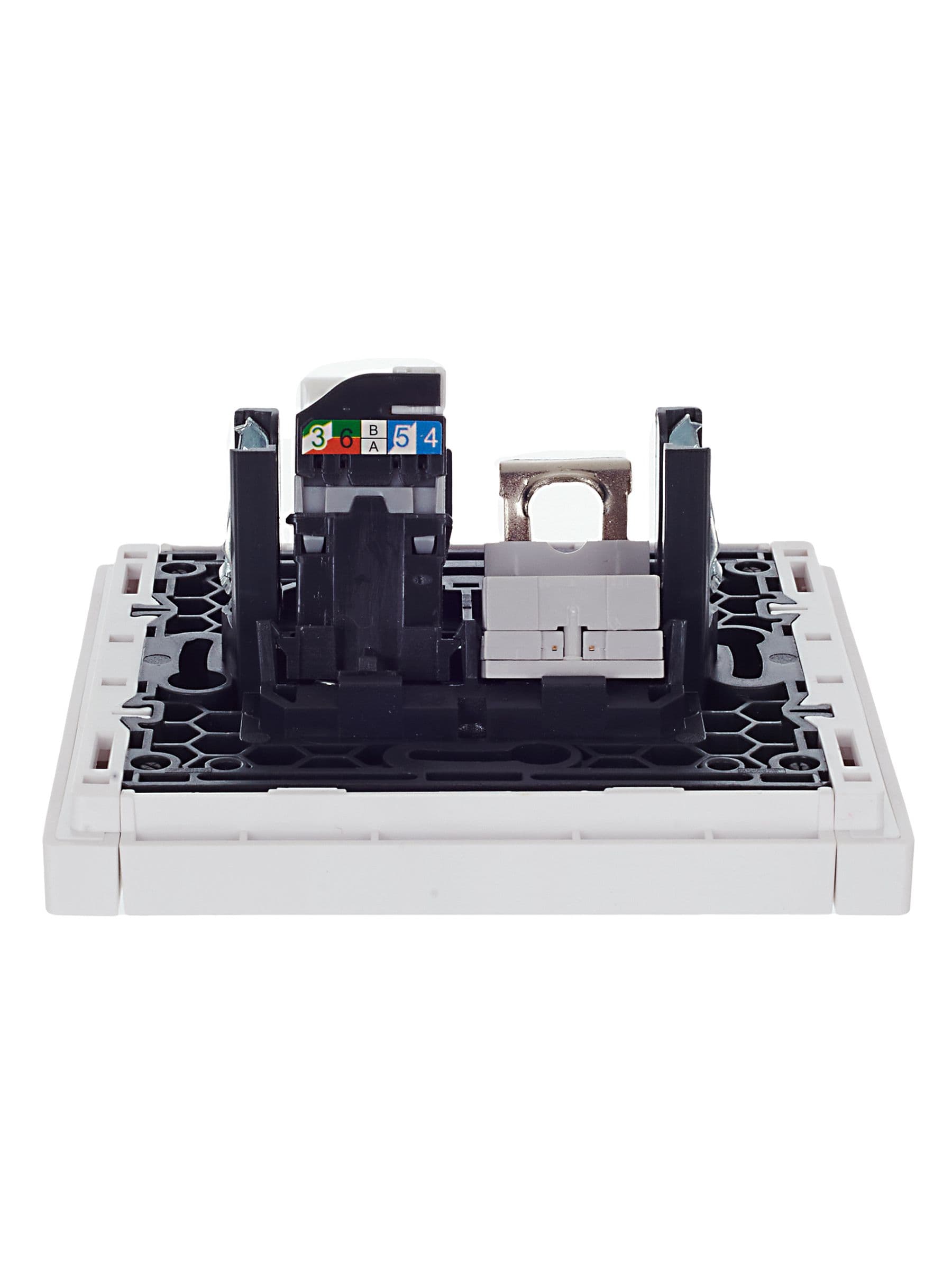 IEK FORTE&PIANO Белый Розетка двойная RJ11+RJ45 кат.5E FP235 — миниатюра 7