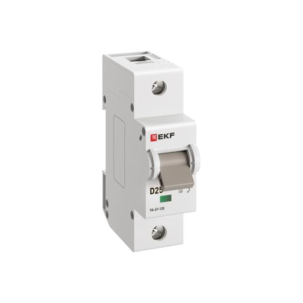 EKF Автоматический выключатель ВА 47-125 1P 25А (D) 15кА PROXIMA — миниатюра 1