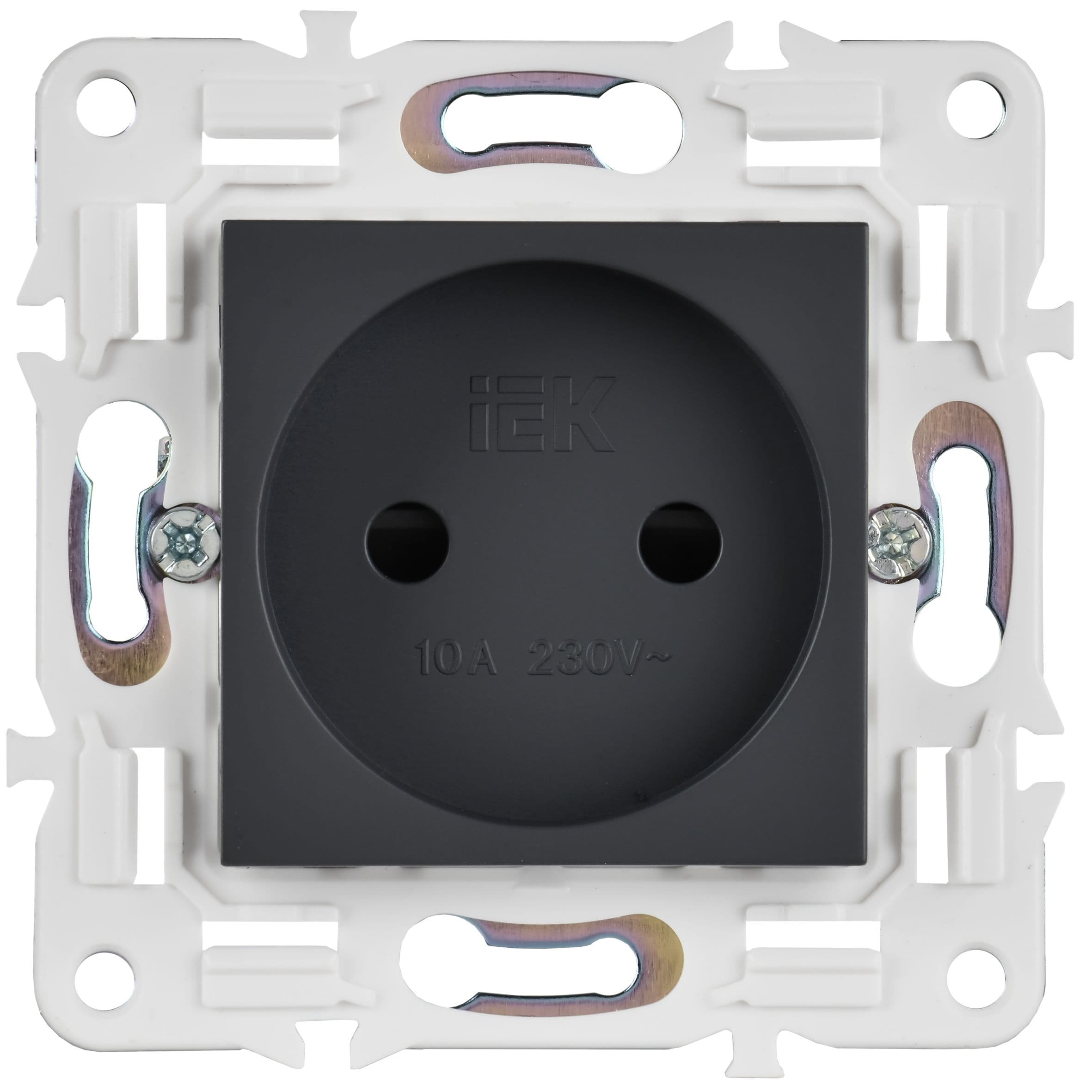 IEK SKANDY Титан Розетка б/з с защитными шторками 10А SK-R01T — миниатюра 2