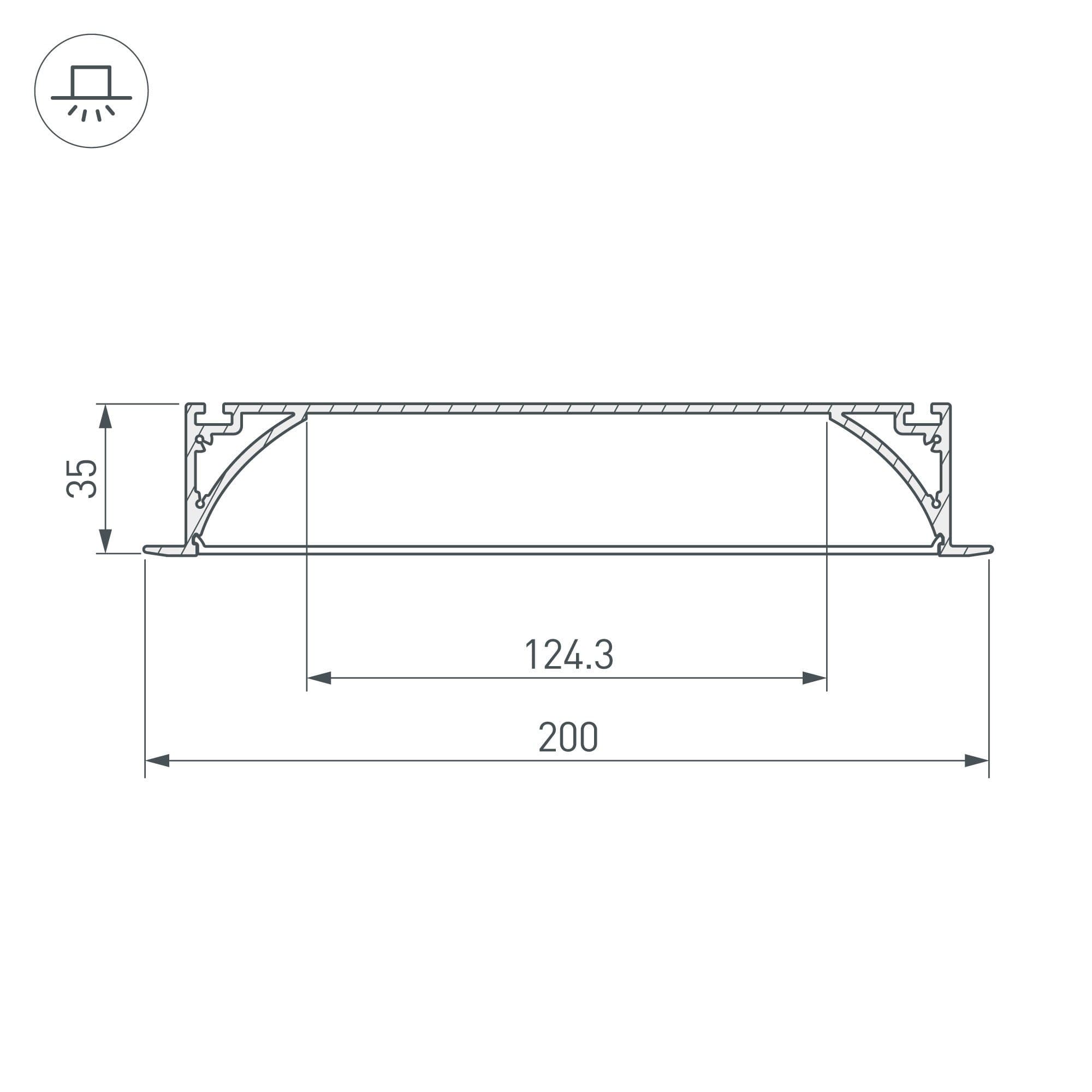 Arlight Профиль с экраном ARH-POWER-W200-F-2000 ANOD (Алюминий) 027916 — миниатюра 2