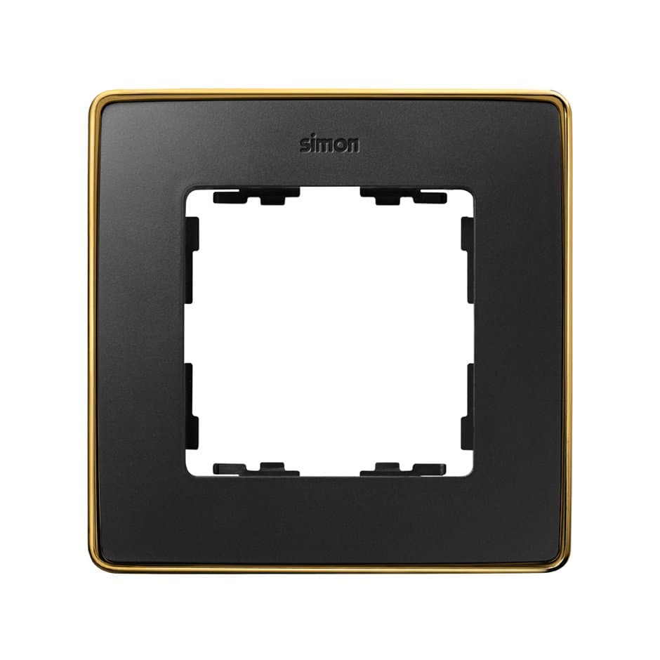 Simon 82 Detail Графит, основание золото Рамка 1-ая 8201610-242