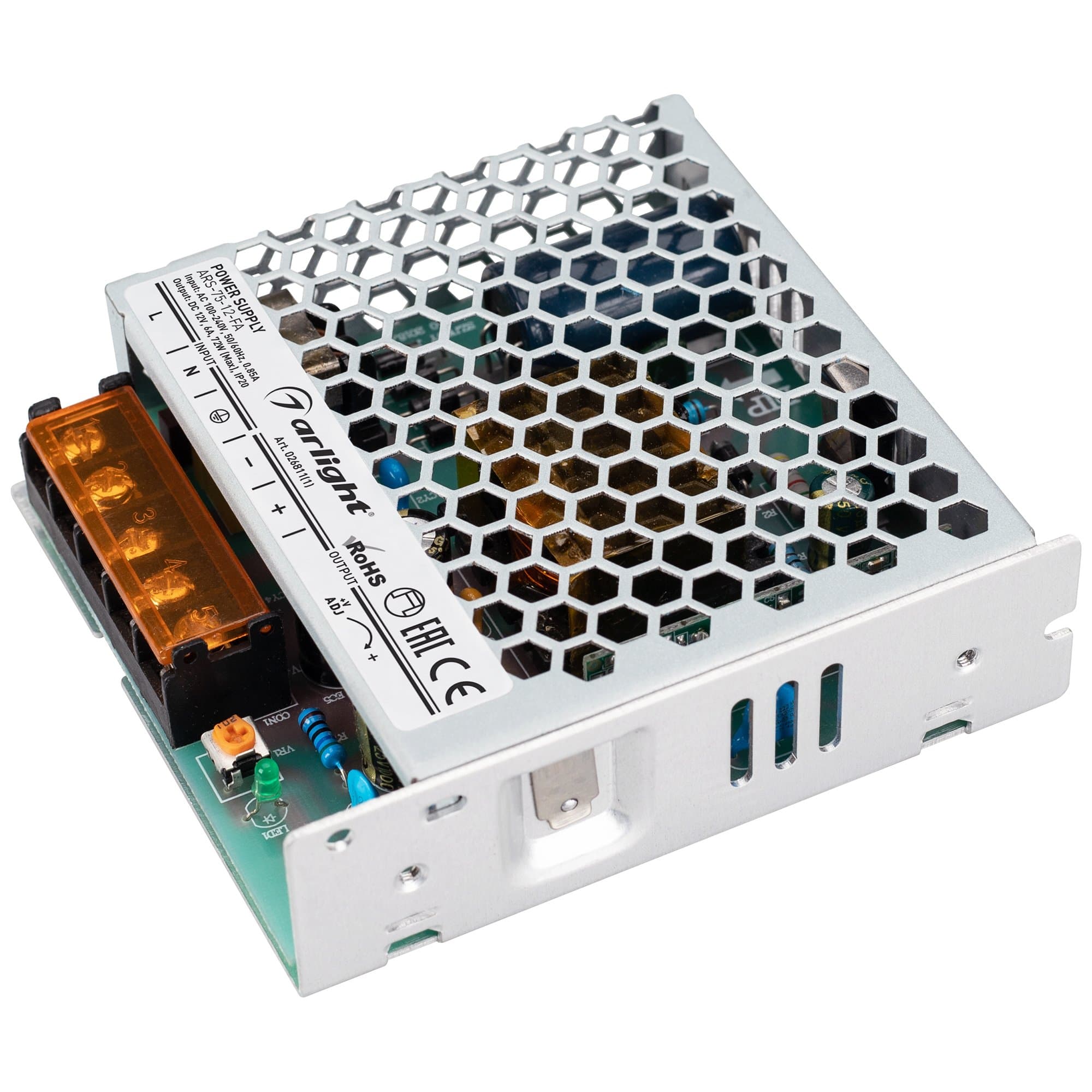 Arlight Блок питания ARS-75-12-FA (12V, 6A, 72W) (IP20 Сетка, 3 года) 026811(1)
