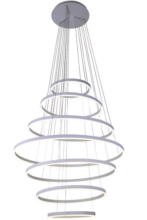 Kink Light 08537,01(4000K) Подвес Тор белый h240 d40+60+80+100+80+60+40 Led 284W (4000K) с пультом ДУ