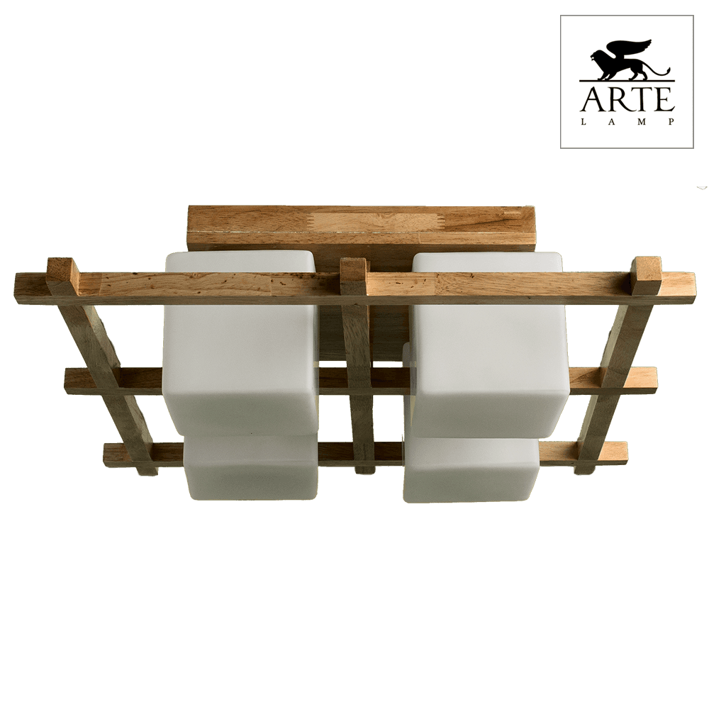 Arte Lamp Woods Бежевый/Белый Светильник потолочный 4x60W 4xE27 A8252PL-4BR — миниатюра 4
