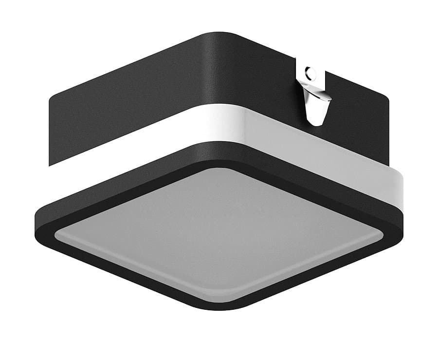 Ambrella Насадка передняя для корпуса светильника с размером отверстия 70*70mm N7751 SBK/FR черный песок/белый матовый 70*70*H40mm Out15mm MR16 — миниатюра 1