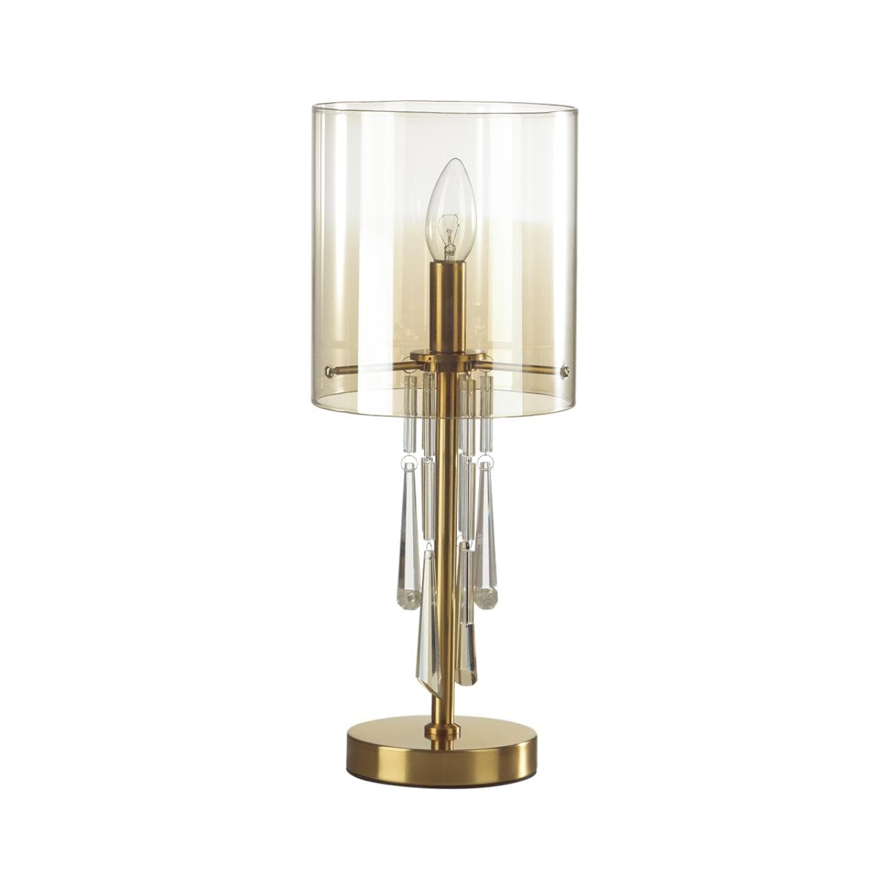 Odeon Light 4886/1T HALL ODL_EX23 41 бронзовый/янтарн./металл/стекло Настольная лампа E14 1*40W NICOLE — миниатюра 1