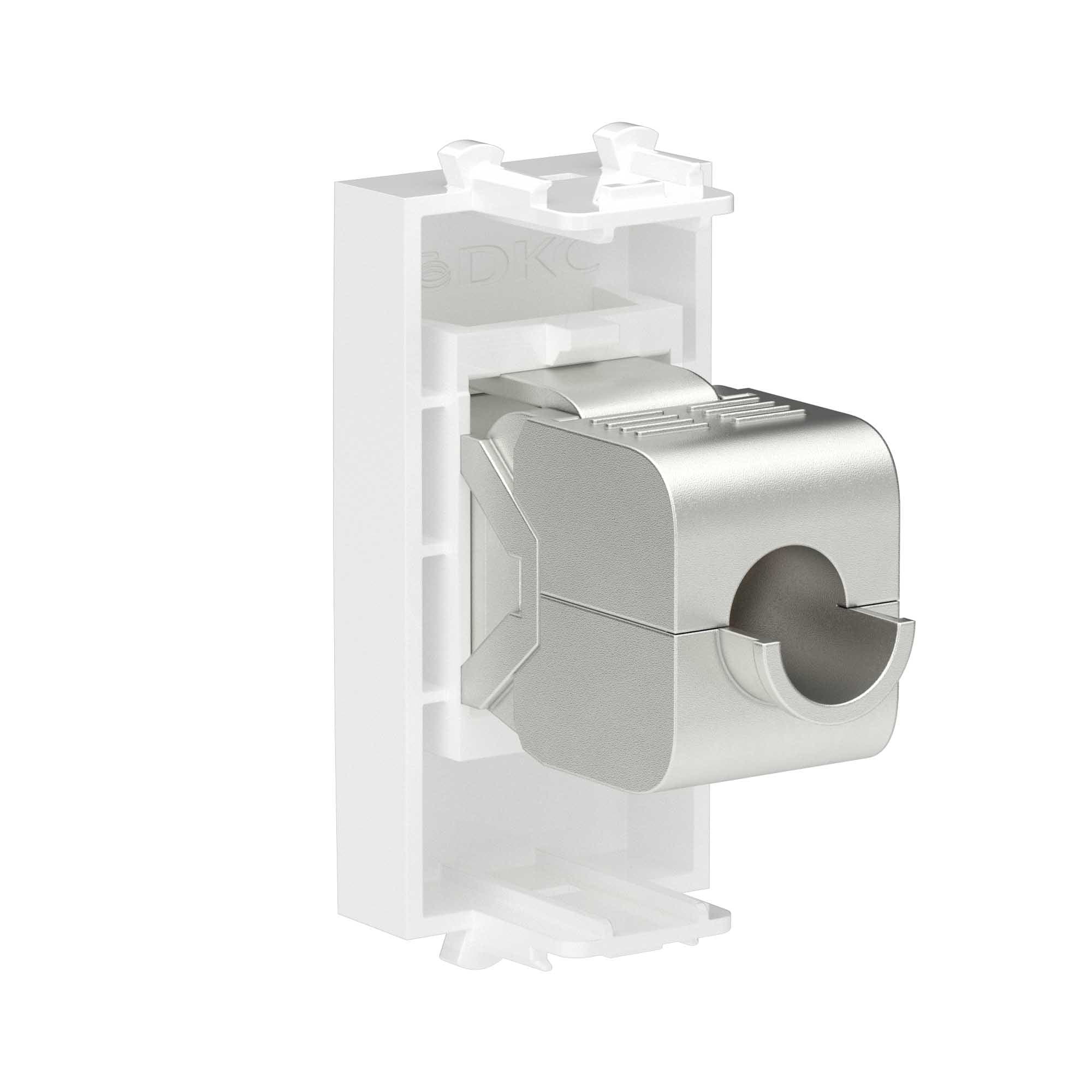 DKC Компьютерная розетка RJ-45 без шторки модульная, кат.5е экранированная, "Avanti", "Белое облако", 1 модуль — миниатюра 3
