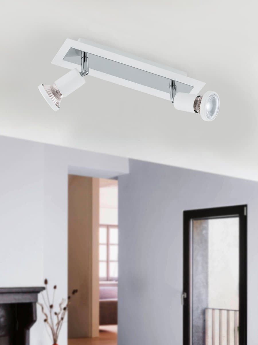Eglo Спот LED SARRIA, 2x5W (GU10), L300, B70, сталь, белый, хром 94959 — миниатюра 2