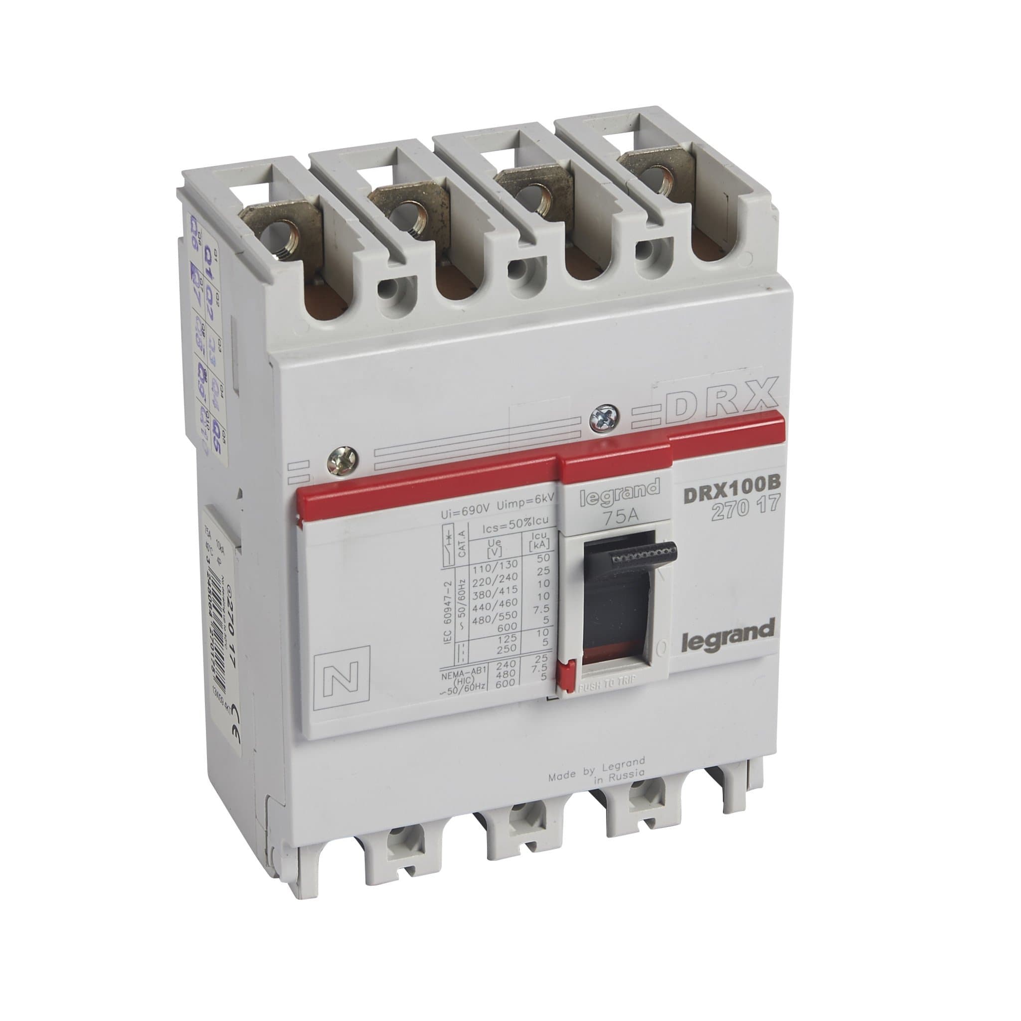 Legrand DRX125 фиксированный 4P 75А 10кА 027017 — миниатюра 1