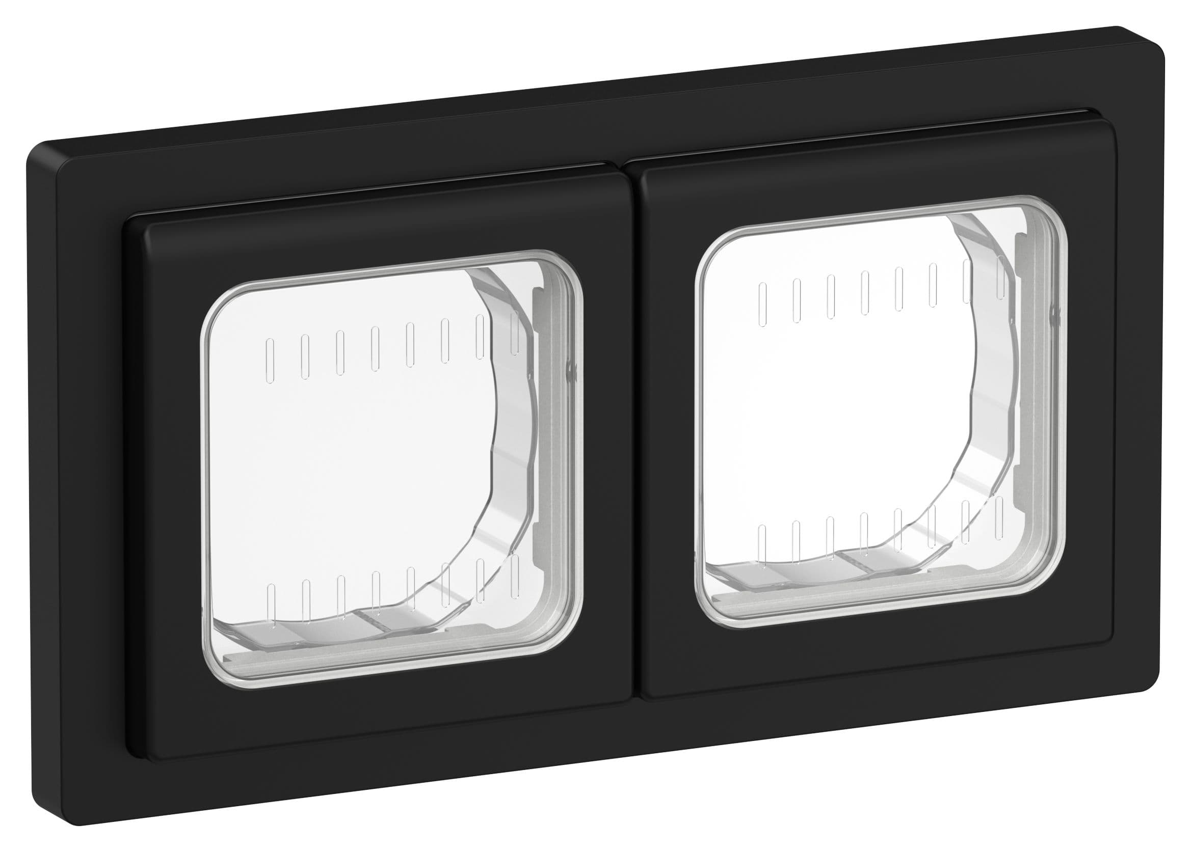 IEK FLITE Черный Рамка 2-местная IP55 — миниатюра 1