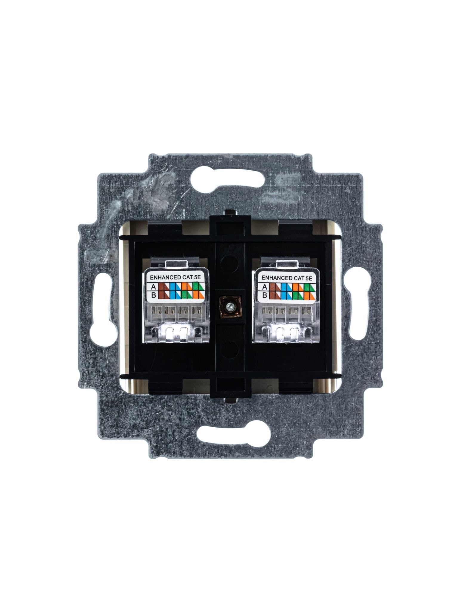 ABB EPJ Levit слоновая кость / белый Розетка компьютерная, 2хRJ45 кат,5e, слоновая кость 2CHH295118A6017 — миниатюра 2