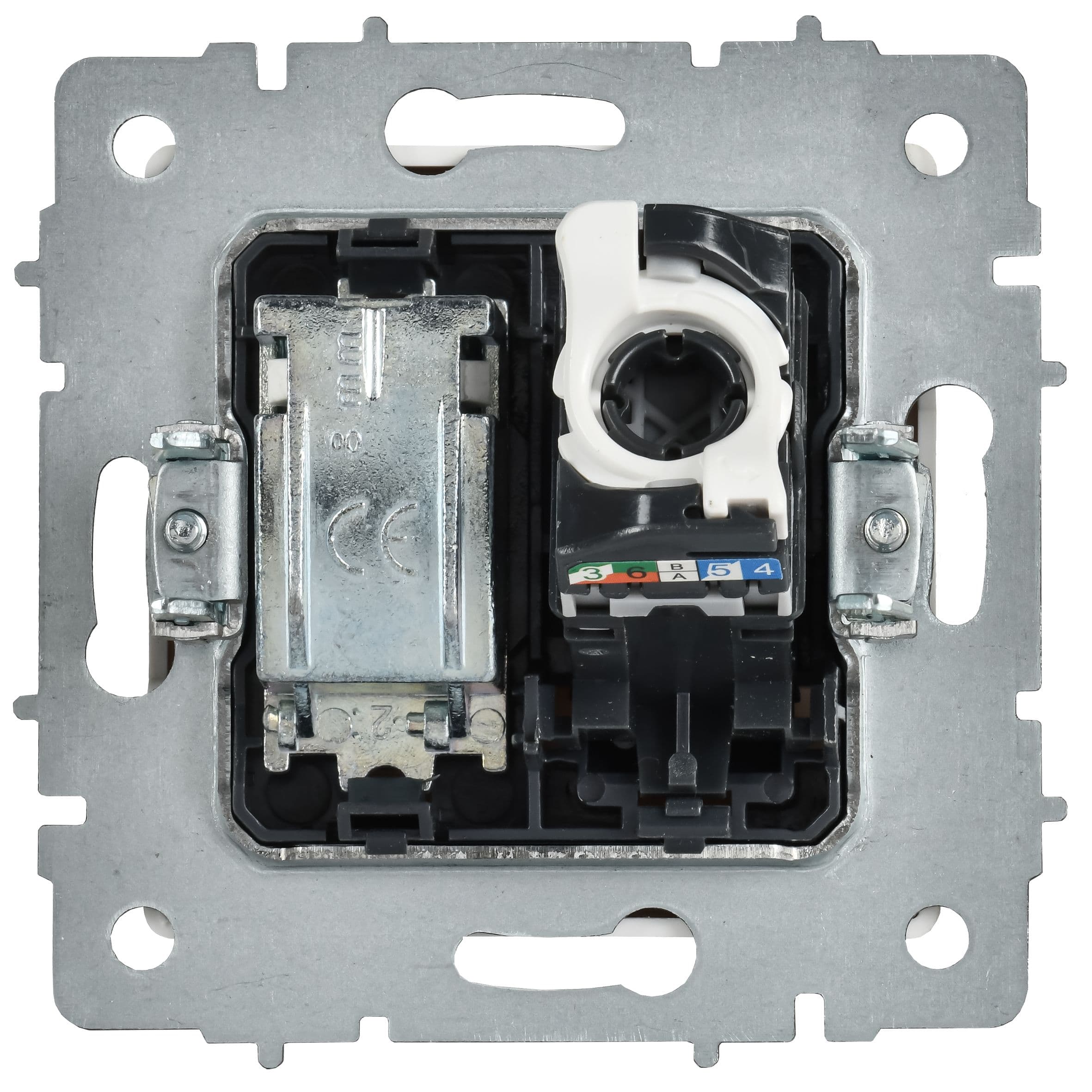 IEK BRITE Роз. двойная TV+RJ45 кат.5E РТВ/РК12-БрАБ а/б — миниатюра 3