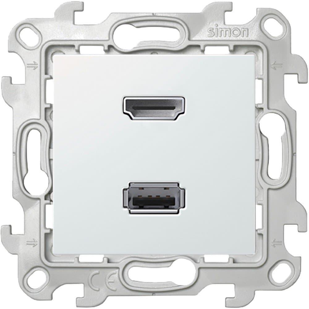 Simon 24 Белый Коннектор HDMI+USB 2.0 2411095-030 — миниатюра 2