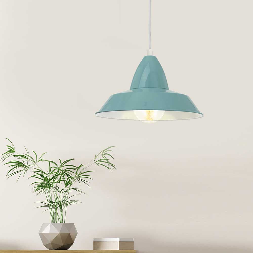 Eglo Подвес AUCKLAND, 1х60W (E27), Ø260, H1100, сталь, мятный 49244 — миниатюра 2