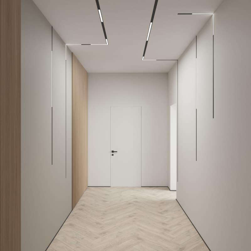 Denkirs DK8015-BK Угловой трековый светильник SMART LINEAR со светодиодом, L312*312, 220V, 18W, 3000-6000К, 120°, IP20, черный — миниатюра 11
