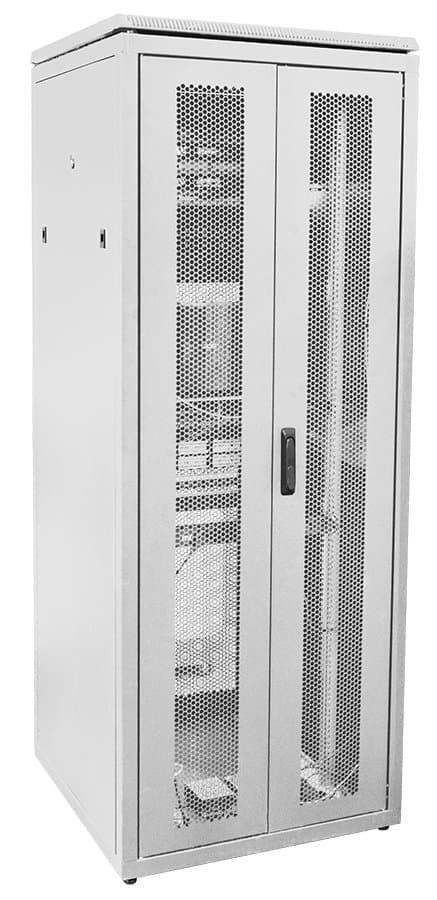 IEK LINEA N ITK 28U 800х800мм распашная перфорированная дверь, задняя перфорированная серый LN35-28U88-2PP