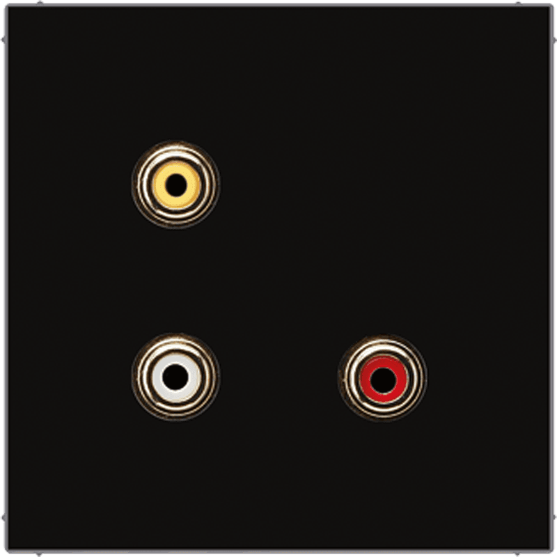 JUNG 2x Cinch Audio (RCA) / Composite Video, чёрный MALS1031SW