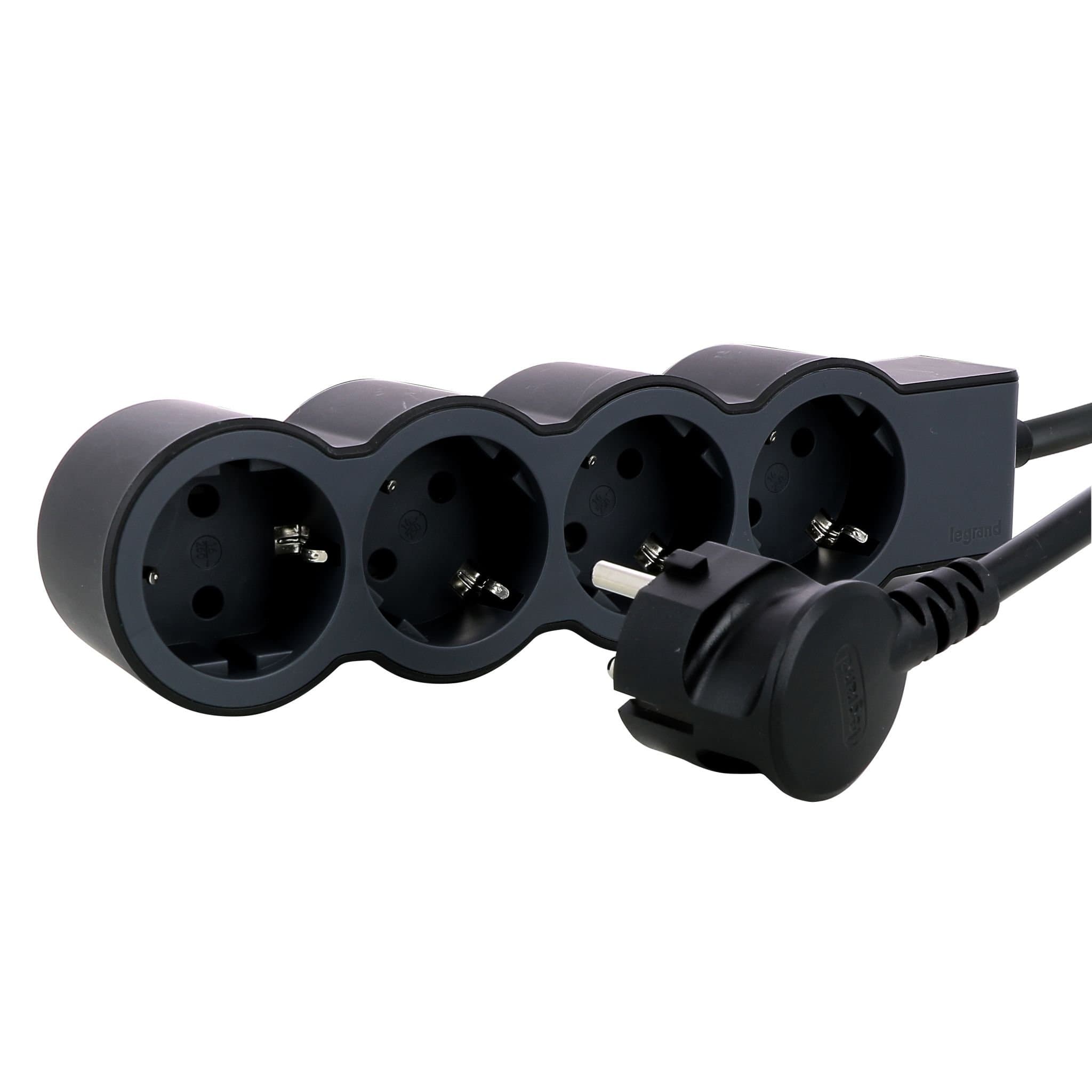Legrand Revolution Стандарт Черный Удлинитель 4x2К+З, кабель 1,5м 694553 — миниатюра 6