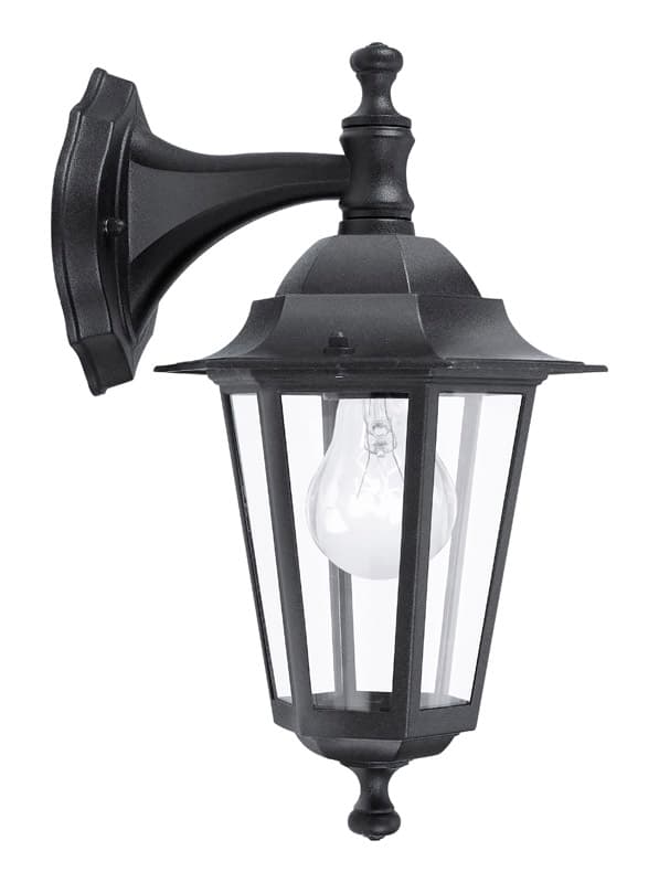 Eglo 22467 Светильник уличный настенный LATERNA 4, 1х60W (E27), алюминий, черный/стекло