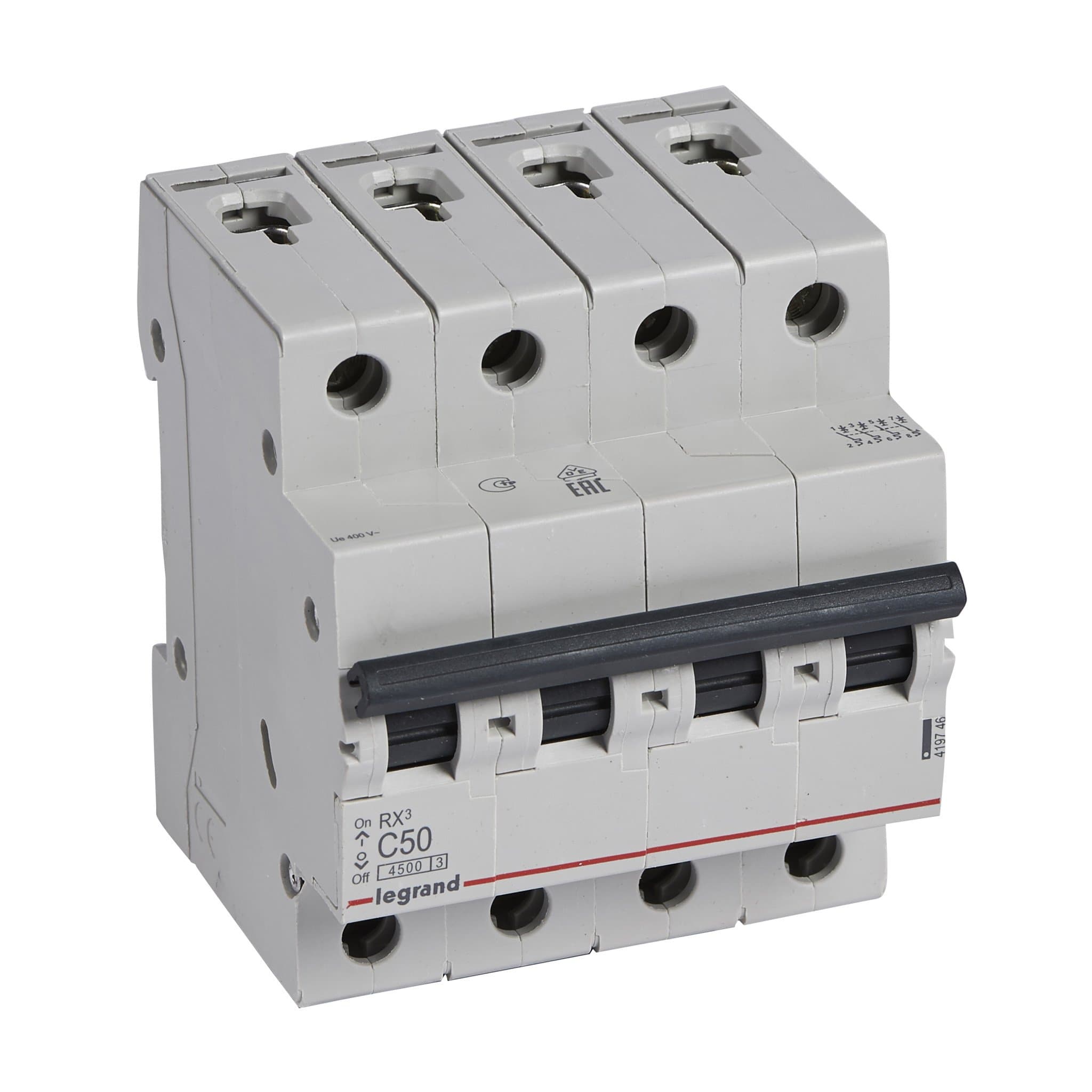 Legrand RX3 Автоматический выключатель 4P 50А (C) 4,5kA 419746 — миниатюра 1