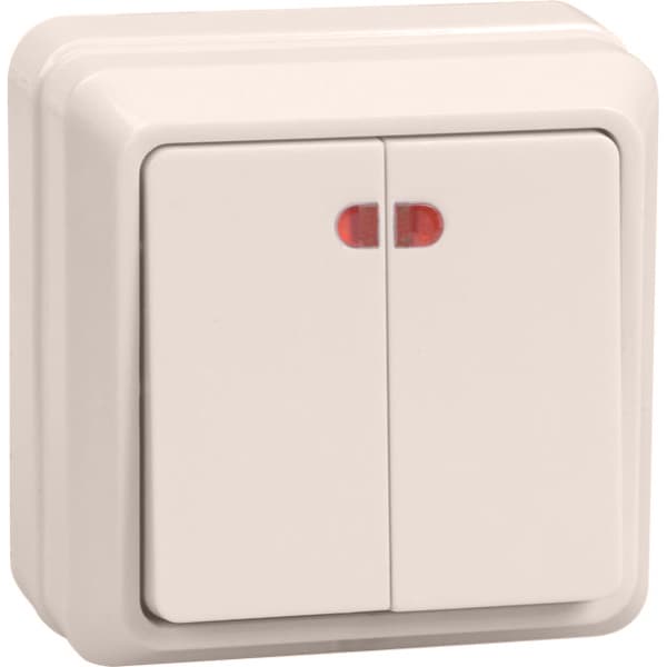 IEK OKTAVA ВС20-2-1-ОКм Выключатель 2кл с инд. 10А (кремовый) — миниатюра 2
