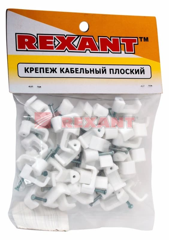 Крепеж кабеля плоский 12мм х 6мм (упак. 50 шт.) Rexant 07-4212 — миниатюра 2
