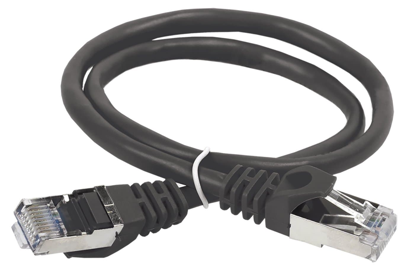 IEK ITK Коммутационный шнур (патч-корд), кат.5Е FTP, 1,5м, черный PC09-C5EF-1M5 — миниатюра 1