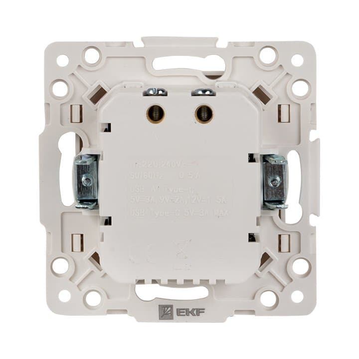 EKF PROxima Стокгольм Белый Розетка с 2 USB type A+C — миниатюра 5