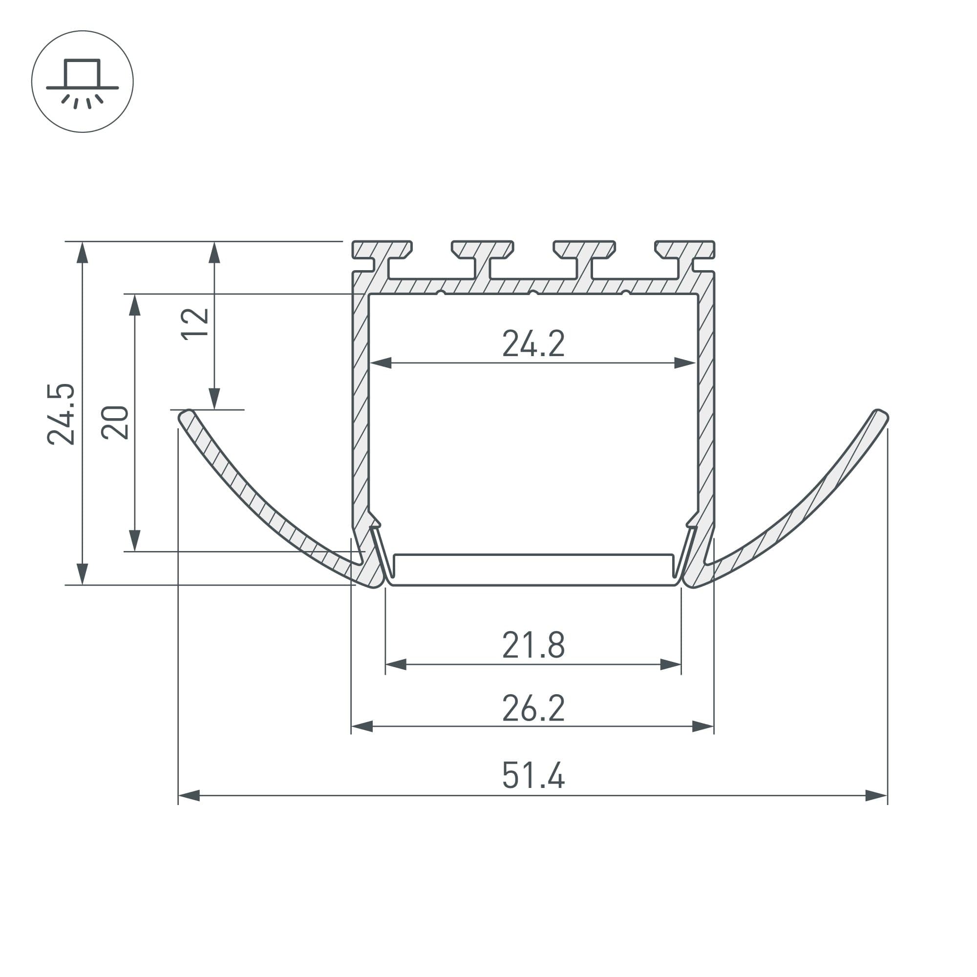 Arlight Профиль PLS-LOCK-H25-FA-2000 ANOD (Алюминий) 016444 — миниатюра 3
