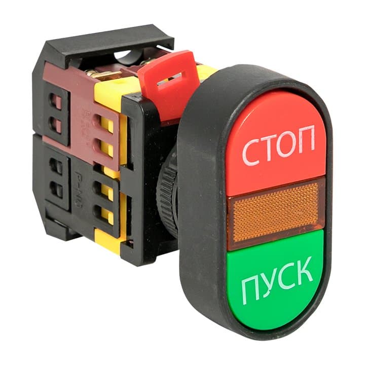 EKF PROxima Кнопка APBB-22N "Пуск-Стоп" овальная 24В NO+NC — миниатюра 3