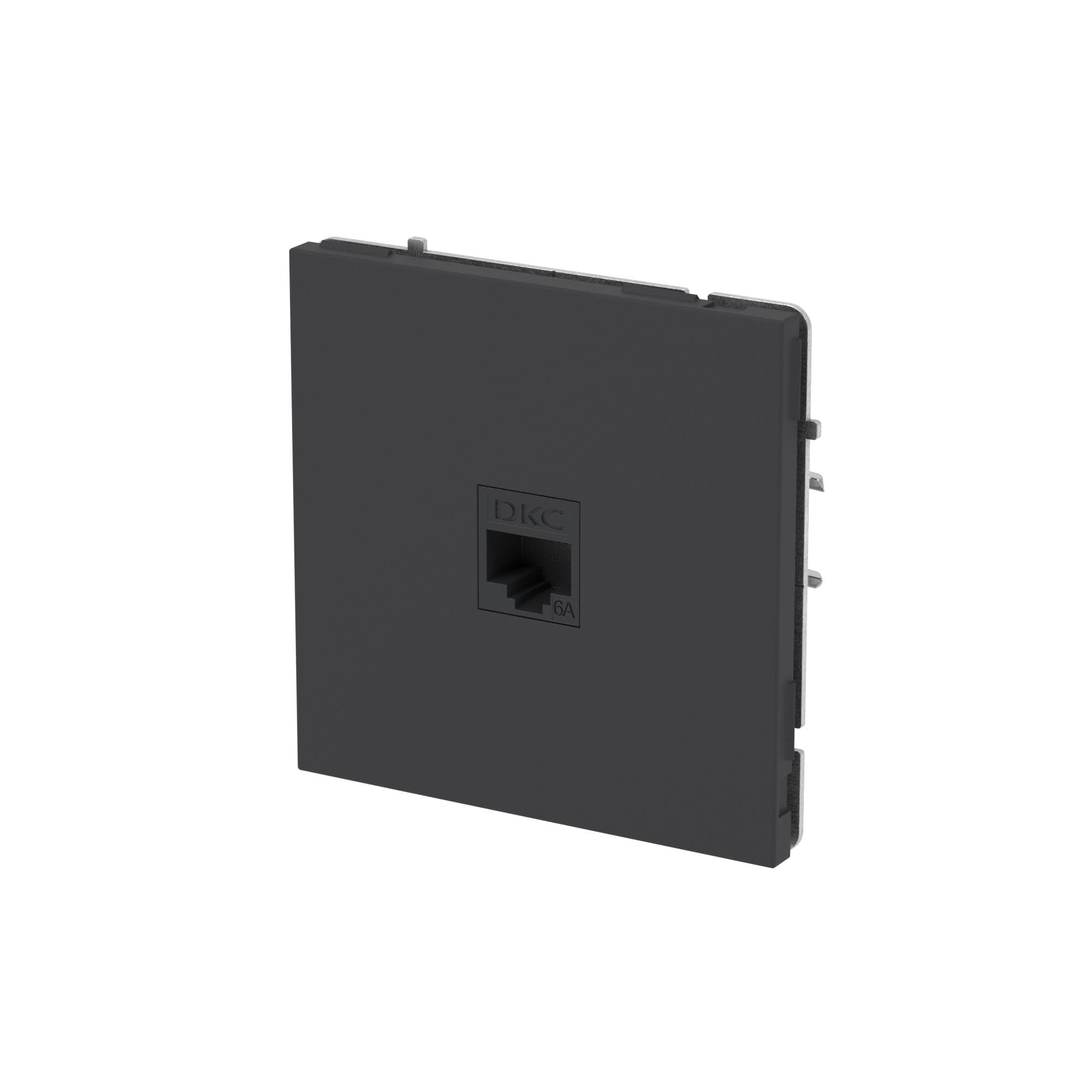DKC KANT Компьютерная розетка RJ-45 без шторки, кат.6А одинарная,черный уголь — миниатюра 2